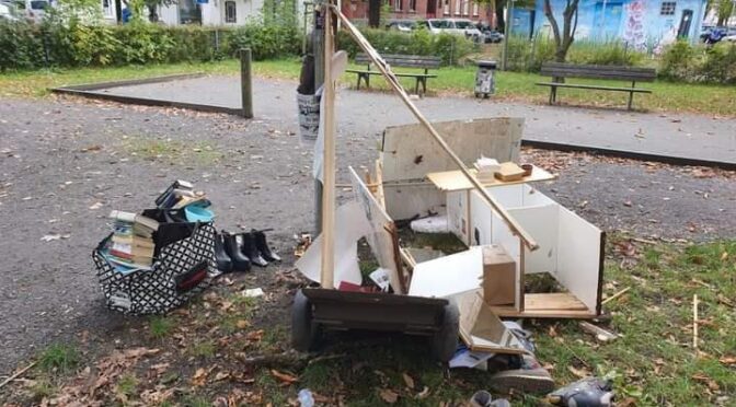 Tauschwagen im Katharinenviertel wurde zerstört